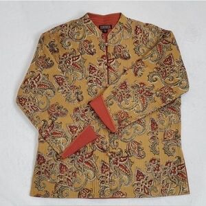 Sam Hilu Vintage Mandarin Quilted Floral Jacket, XS